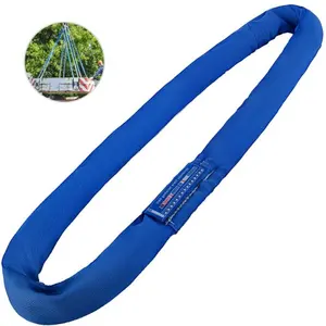 Customize Any Length Resists Moisture Absorption Double Wall Woven Seamless Polyester Cover Endless Round Lifting Sling