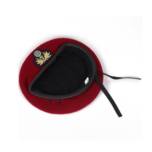 뜨거운 판매 프랑스 남자 자수 울 레드 화이트 블랙 바렛 모자 전술 Boina 베레모 모자 - Product Image 6