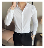 Kemeja Kasual Pria Bahan Katun Poplin Berkualitas Tinggi Harga Grosir Murah, Bernapas, Lengan Panjang, Slim Fit untuk Musim Gugur