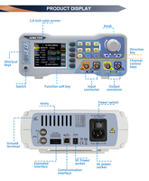 Juntek JDS8080 JDS8060 80MHz 60MHz 20ppm Sine DDS Function 2 Channel 275MS/s Frequency Meter VCO Burst Adjust Signal Generator