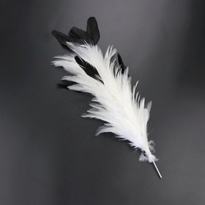 Plumes de poulet teintes de haute qualité de 30 cm (12 pouces) pour fleurs en fil métallique, idéales pour coiffes, chapeaux, corsages, et projets DIY avec motifs teints - Product Image 5