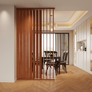 Paravent en bois Art Déco avec poutre rotative et lames orientables pour séparation <span class=keywords><strong>de</strong></span> pièce multifonctionnelle dans le <span class=keywords><strong>salon</strong></span> ou l'entrée - Product Image 3