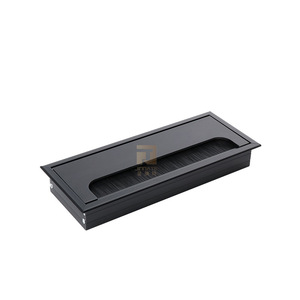 Aluminum Alloy Cable Management Box Rectangle With Brush For Office Desk Cable Tray Cover JNT 142 - Product Image 4
