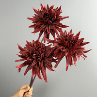 Fleur de Dahlia Artificielle en PU, Tige Sensible au Toucher, Fleur Artificielle pour Vase Domestique, Arrangement de Mariage et Centre de Table d'Événement