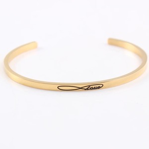 Pulsera de Oro Personalizada de 4 mm con Mensaje Inspirador, Brazalete Grabado Personalizado, Cualquier Idioma, Patrón o Símbolo en el Interior y Exterior, Doble Cara - Product Image 4