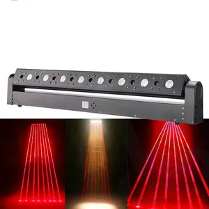 8+8 Beam Laser 3W Led Moving Head Laser Show Light Projector 8 Head Red Fat Beam 3w Bar Dj For Music Evening Theater Pub