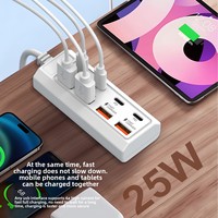 Hub d'extension 8 ports 4*USB 4*Type-C avec station d'accueil, charge 25W et transfert de données pour ordinateur portable, téléphone portable, tablette