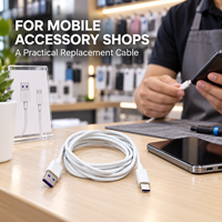 Câble de charge rapide USB-A vers USB-C 5A, violet, avec connecteur stable, pour accessoires mobiles, vente en gros