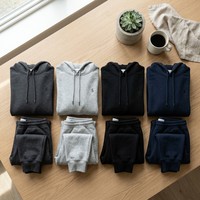 Ensemble sweat à capuche et jogging en molleton épais 400 GSM en polyester et coton tricoté pour homme, personnalisable avec logo OEM, col arrière oversize, style streetwear