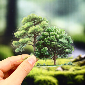 Lot de 15 <span class=keywords><strong>feuilles</strong></span> <span class=keywords><strong>d</strong></span>'autocollants paysages, série de branches, motifs <span class=keywords><strong>d</strong></span>'arbres créatifs, matériaux faits à la main, autocollants de scénario DI - Product Image 3