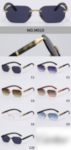 Lunettes de soleil classiques <span class=keywords><strong>Crti</strong></span> Gold, lunettes de marque, lunettes de soleil de luxe, lunettes de soleil de créateur, lunettes en métal sans monture, lunettes anti-UV - Product Image 3