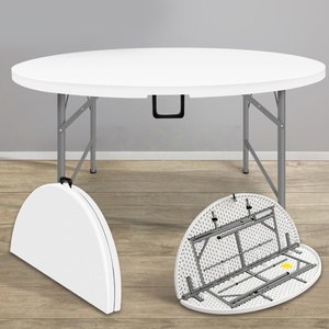 <span class=keywords><strong>Table</strong></span> <span class=keywords><strong>de</strong></span> salle <span class=keywords><strong>à</strong></span> <span class=keywords><strong>manger</strong></span> ronde moderne pliable, durable, légère et imperméable en plastique pour villa, <span class=keywords><strong>jardin</strong></span> extérieur, <span class=keywords><strong>salon</strong></span>, hôtel, banquets - Product Image 1