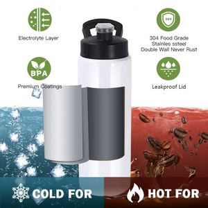 Large Capacity Outdoor Portable LOGO Sublimation 20Oz 26Oz Flip Lid Direct Drink Space Water <b>Bottle</b> Flask Tumbler With Handle - Product Image 6