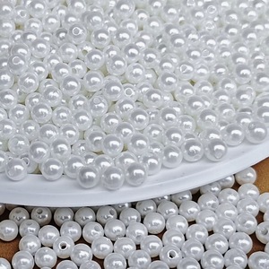 Perles d'imitation rouge vif en vrac, 4mm-12mm, trou droit, en résine plastique, accessoires de bijoux DIY, vente en gros - Product Image 3
