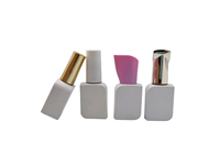 Bouteille en verre vide carrée givrée personnalisée pour vernis à ongles, 12 ml, avec pinceau et capuchon, impression de logo personnalisée, vente en gros