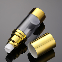 Flacon pulvérisateur sans air en plastique pour soins de la peau, rechargeable, argenté, 10 ml, 15 ml, 30 ml, 50 ml, 80 ml, 100 ml, avec revêtement en aluminium