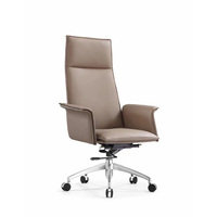 Chaise de bureau exécutive en cuir réglable, simple, moderne, confortable et élégante, avec dossier haut, pour salles de réunion