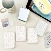 Miroir pliable imprimé Pastel Rock a Bye Pony, style INS, miroir de maquillage à coque rigide, accessoire pratique pour les voyages, l'école