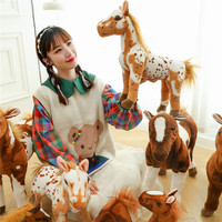Boneka kuda besar postur berdiri kreatif, perlengkapan rumah kuda besar bunga boneka hewan untuk perdagangan luar negeri lintas batas