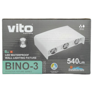 White Outdoor Wall <b>Lamp</b> 6W SMD 16x10cm IP65 3 CCT DIP <b>Switch</b> Selectable - Product Image 2