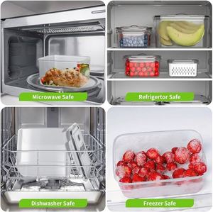 Fruit <b>Storage</b> Containers for Fridge Organizers <b>Bins</b> with Colander Clear Lettuce Keeper with Lids and Handle Fruit <b>Storage</b> <b>Bins</b> - Product Image 5