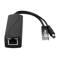 Inyector POE y Divisor POE (1 Par) - 100Mbps, Transferencia Máxima 50 Metros, Convierte Cámaras IP No POE en POE, Blanco/Negro