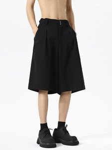 Vente en gros de bermudas pour hommes de haute qualité, classiques, tendance, décontractés, confortables, 100% coton, noir, anti-froissement, respirant, service OEM - Product Image 4