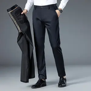 BLD özel sokak stili dimi yüksek kaliteli elastik nefes düz silindir İş ofis erkek pantolon erkek takım elbise pantolon