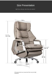 Poltrona Direzionale in Pelle Reclinabile Multifunzione con Massaggio Elettrico Intelligente Comoda Sedia da Ufficio per Lavoro Sedentario - Product Image 2