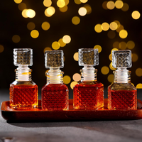 Botol Dekanter Kaca Mini 50ml Kedap Udara dengan Sumbat Gabus dan Sablon untuk Hadiah Mini Bar, Ulang Tahun, Kemasan Karton