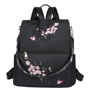 Trendy <b>Mini</b> Soft Nylon <b>Backpack</b> New Floral Design Red <b>for</b> <b>Girls</b> Business Style OEM/ODM Zipper Polyester Customizable Logo - Product Image 1