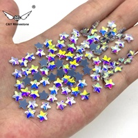 Strass en verre à dos plat en vrac CY, forme diamant cristal AB, pour chaussures, robes, coques de téléphone, DIY
