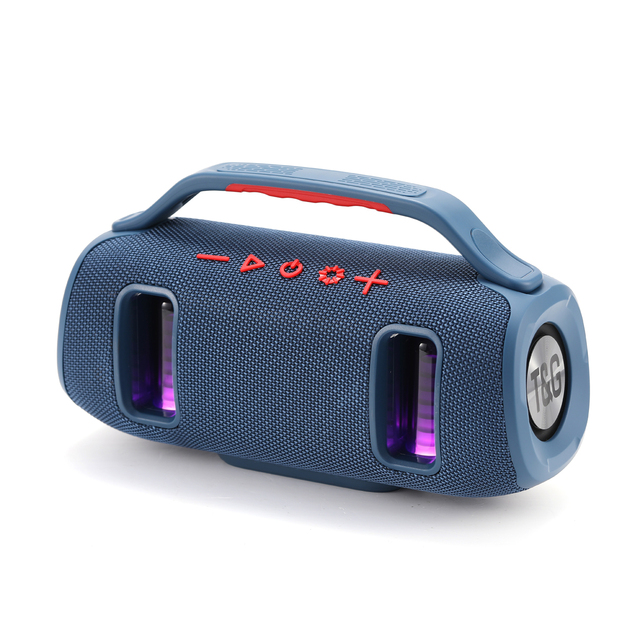 TG-694 Wireless Blue-tooth Stereo Bass Fabric Waterproof Speaker LED RGB Light Portable Outdoor Dual-Driver Active BT Speaker