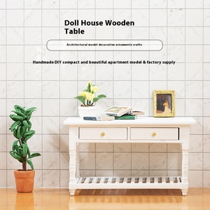 Muebles de mesa de comedor de madera 1:12, modelo de juguete DIY para casa de muñecas, accesorios para jugar y comer, adornos y regalos - Product Image 2