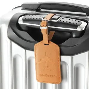 Étiquettes à bagages en vrac créatives tendance, étiquette à bagages en cuir PU de voyage