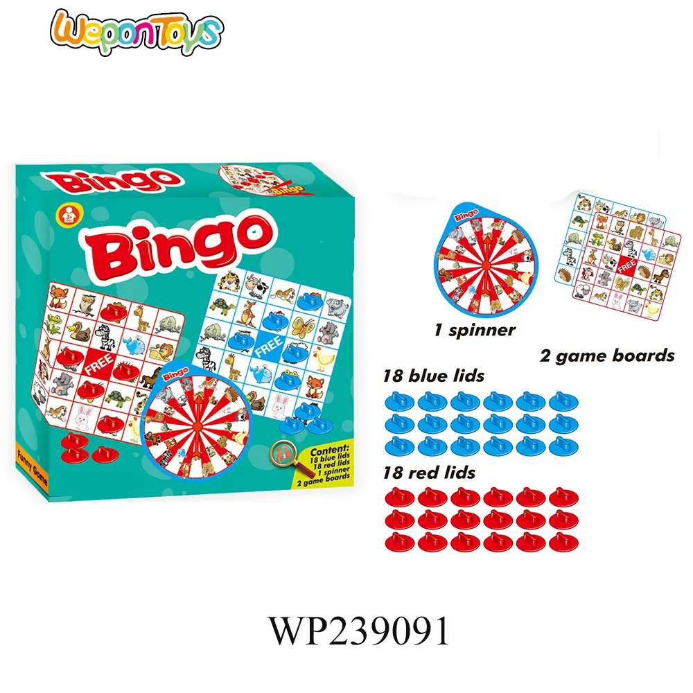 intellectual family game 36pcs bingo chips plastic bingo game cards for children