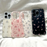 Coque de téléphone minimaliste INS à motif floral plein écran pour iPhone 16 15 17 Pro Max, coque arrière souple antichoc macroporeuse IND