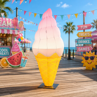 Cornet de crème glacée gonflable LED personnalisé, modèle alimentaire de dessin animé d'été, géant, publicitaire, avec LED pour la promotion
