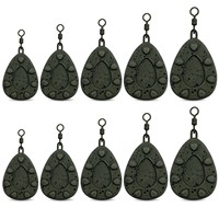 Plombs plats texturés en forme de poire pour la pêche, revêtement camouflage vert, avec rotation à 360°, vente en gros °   Fabricant de matériel de pêche à la ligne pivotant
