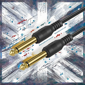 Câble de rallonge audio pour haut-parleur mono mâle à mâle 6.35 plaqué or personnalisé Ligne de microphone à réduction de bruit pour guitare - Product Image 3