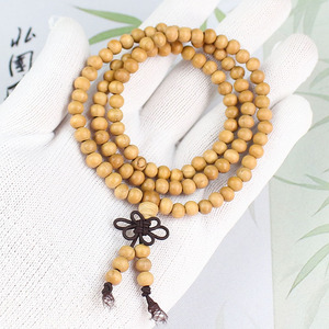 Cuentas de Oración Budistas de Madera de Durazno, 108 Cuentas, Pulidas a Mano, Naturales, para Ceremonias Religiosas, Joyería Unisex - Product Image 3