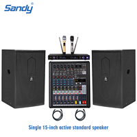 Haut-parleurs de karaoké Sandy Audio Professional 15 pouces avec woofer néodyme, puissance de pointe 400W/1600W, enceinte en contreplaqué de bouleau, son large bande
