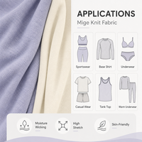 Tissu en molleton côtelé Mige 81% polyester 13% rayonne 6% élasthanne 300 g/m² chaud pour vêtements de sport, sous-vêtements thermiques, gilet