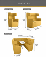 Fauteuil d'appoint en tissu à dossier haut, isolation acoustique, pour bureau, usage commercial et résidentiel, fauteuil de détente