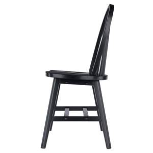 DB Windsor 2 pièces ensemble de chaises en bois massif noir avec matériau PU pour salon maison bureau entrepôt maison bar utilisation - Product Image 4