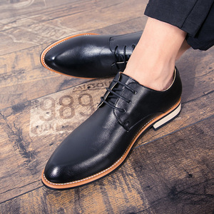 2026 Youth Trendy Lace-up Low-<b>top</b> Leather Shoes for Men British Style Business Casual Leather Shoes Wholesale - Product Image 2