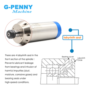 G-Penny 3.5kw ER20 D100 220V/380V Motor de husillo refrigerado por agua 4 Uds rodamientos de bolas de cerámica husillo de trabajo de Metal utilizado para Metal - Product Image 6