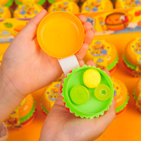 Permen Gummy Hamburger Rasa Buah Kustom Pabrik, Permen Lunak Kenyal dalam Kotak Burger Plastik, OEM Label Pribadi