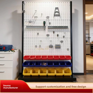 Werkzeugregal Aufbewahrungsregal Werkstattregal Pegboard Vertikales Wandmontiertes Rundlochregal Hakenbrett - Product Image 5
