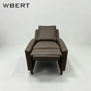WBERT Genuine Leather Jameson <b>Recliner</b> Accent <b>Chair</b> Solid Wood Living Room Armchair Upholstered Lounge Seat Arhaus furniture - Product Image 5